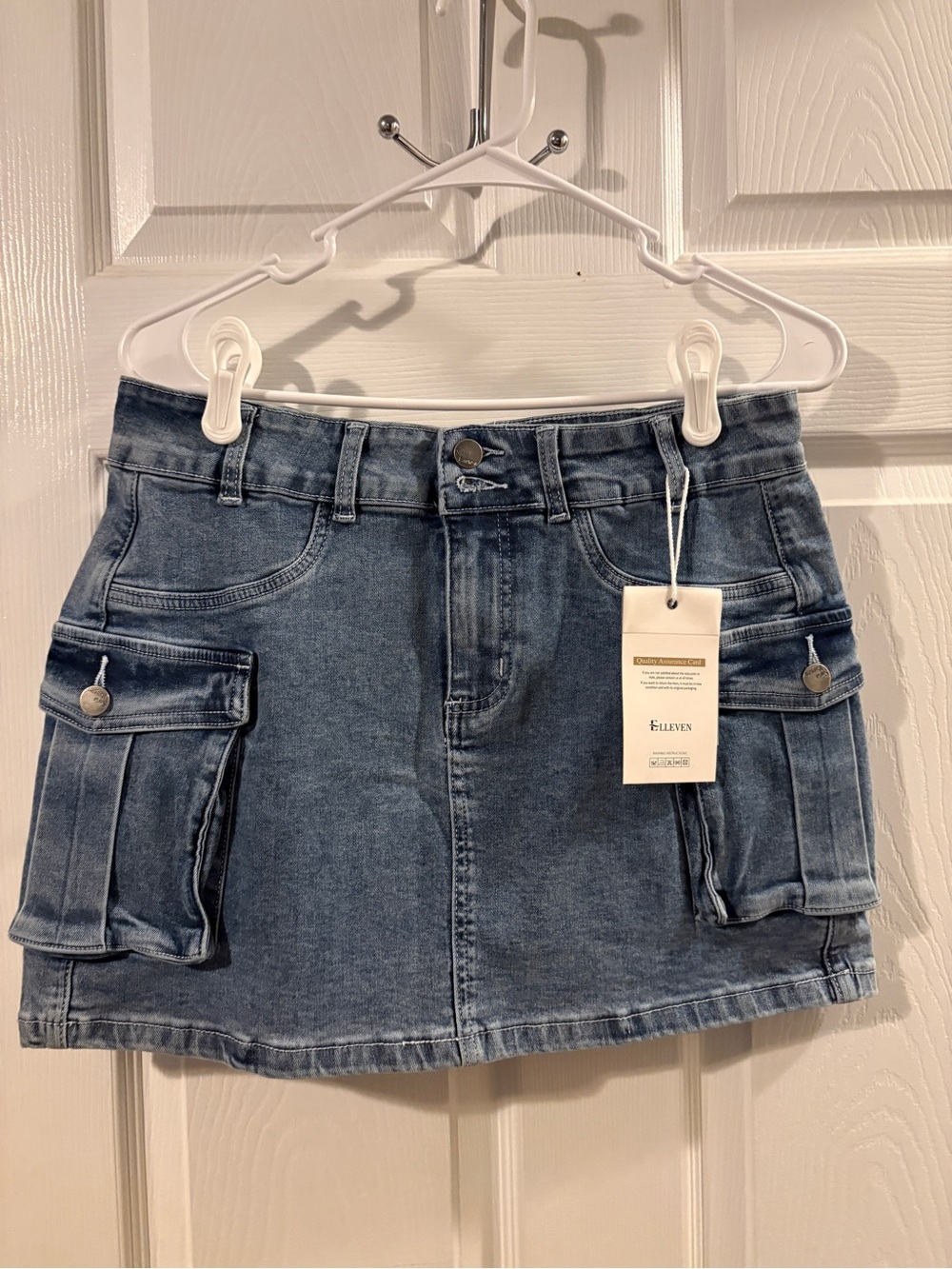 Denim Utility Mini Skirt - Blue